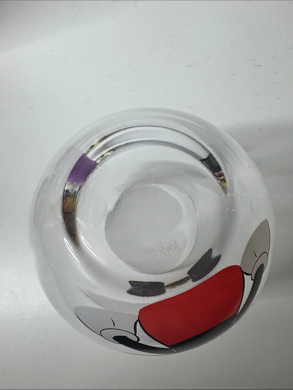 Disney Mickey Mouse JoyJolt Stemless Wine Glass Clear Tumbler 4.5” Character Cup